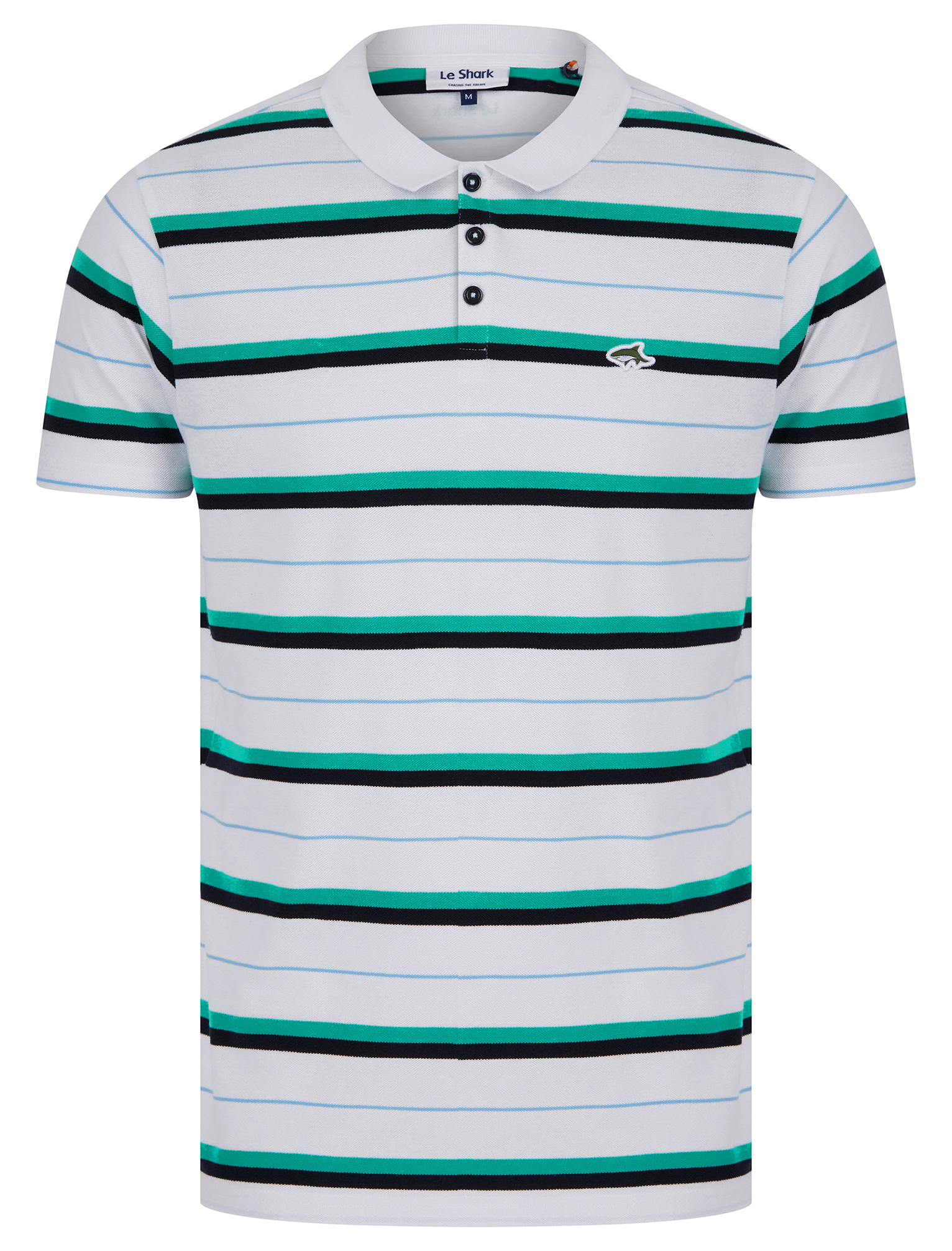 Le Shark Polo Shirt Men's Striped Cotton Pique Sportswear Casual T-Shirt Top Tee
