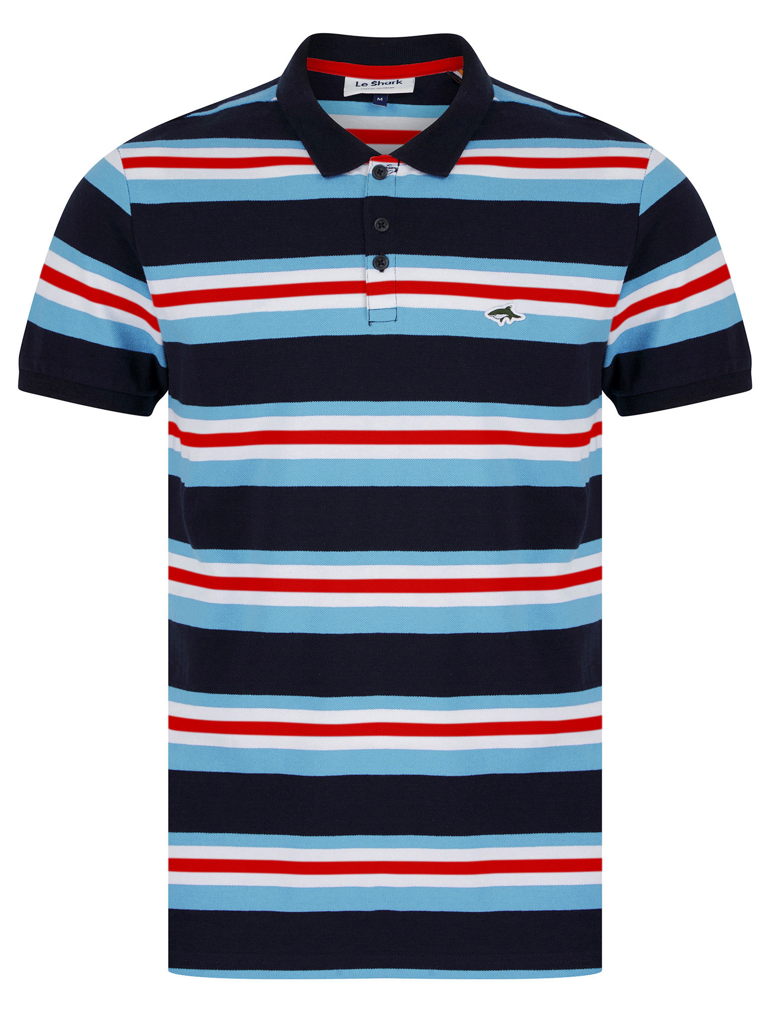 Le Shark Polo Shirt Men's Striped Cotton Pique Sportswear Casual T-Shirt Top Tee - Picture 32 of 37
