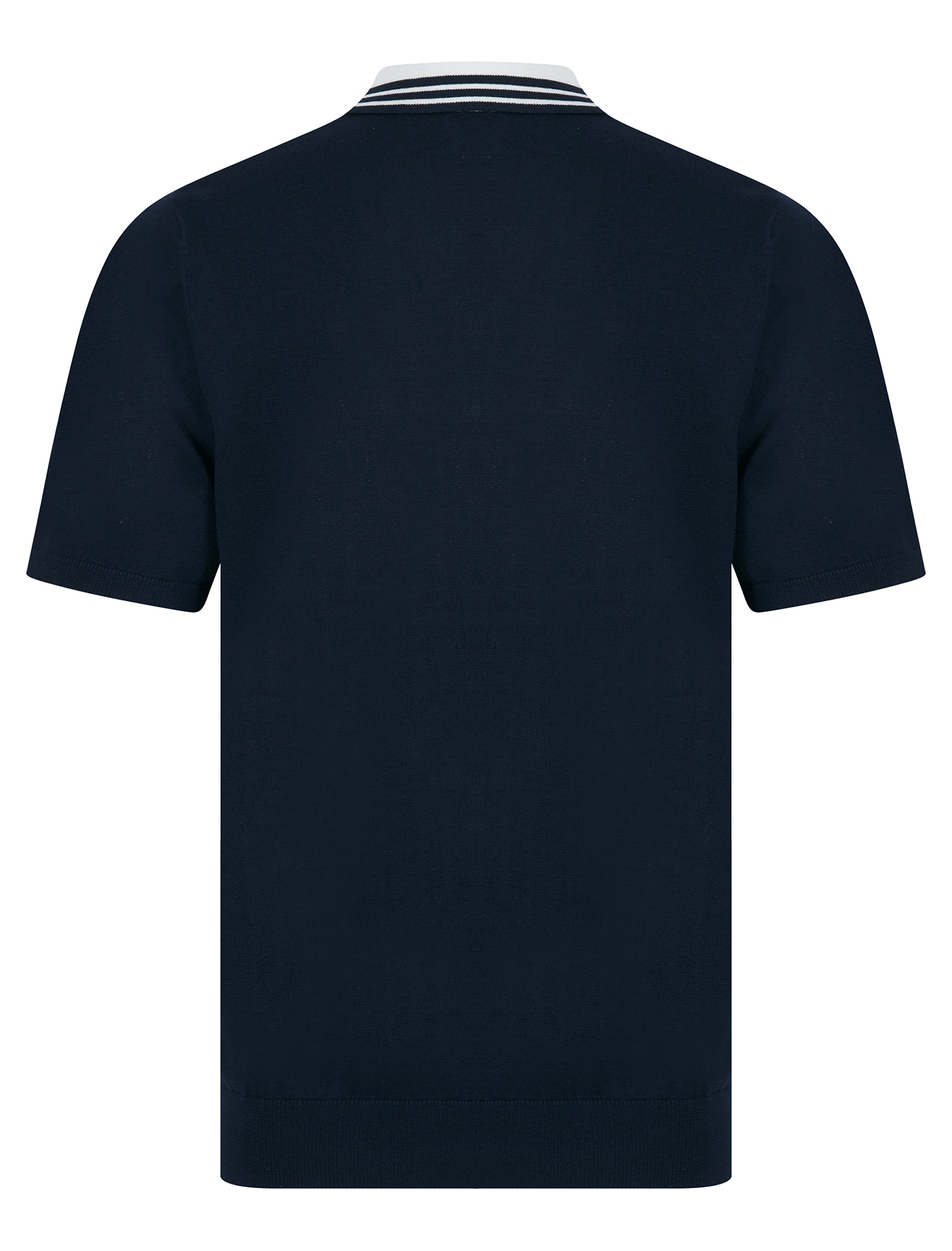Men's Knitted Polo Shirt Zip Collar Premium Stripe Knit Cotton T-Shirt Top Smart - Picture 3 of 7