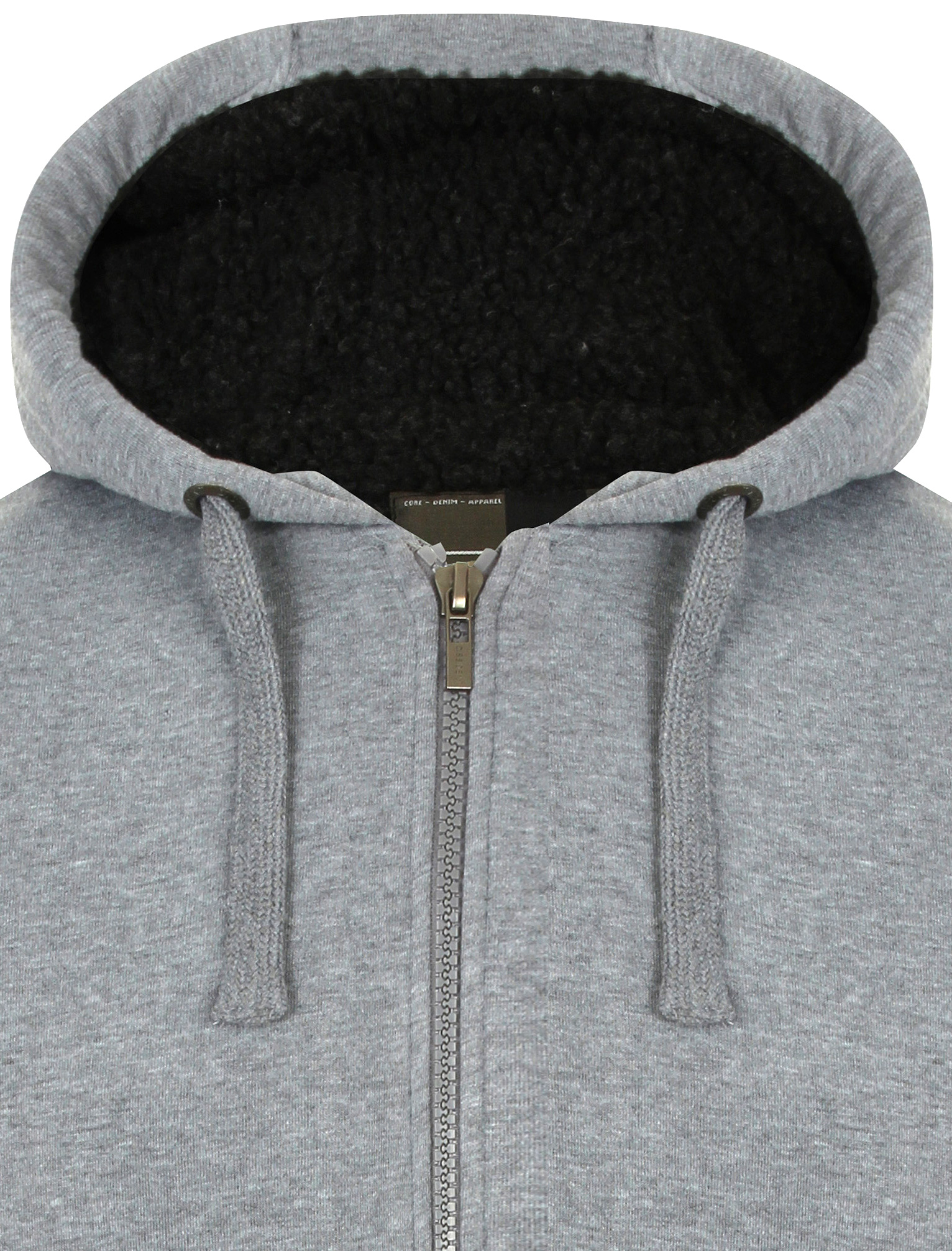 Men's Fleece Hoodie Borg Lined Hooded Top Warm Thick Plain Winter Hoody Jacket - Picture 7 of 17