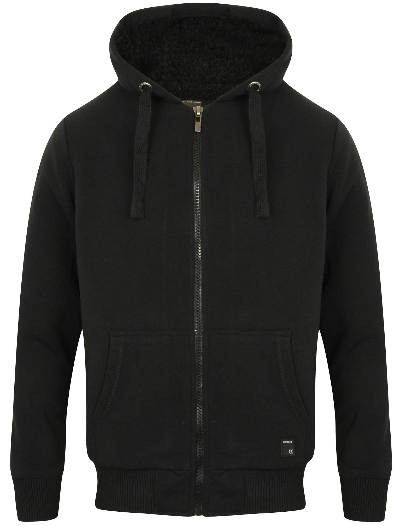 Dissident Men's Fleece Hoodie Borg Lined Hooded Top Thick Winter Hoody ...