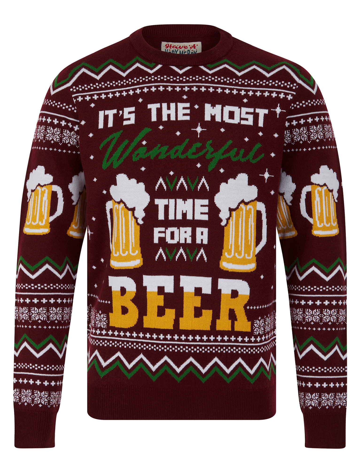 Christmas Jumper Mens Knitted Funny Novelty Xmas Sweater Top Santa Reindeer Beer - Picture 44 of 55