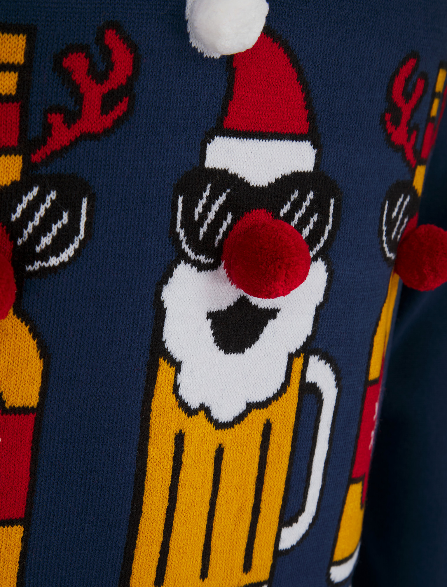 Christmas Jumper Mens Knitted Funny Novelty Xmas Sweater Top Santa Reindeer Beer - Picture 22 of 55