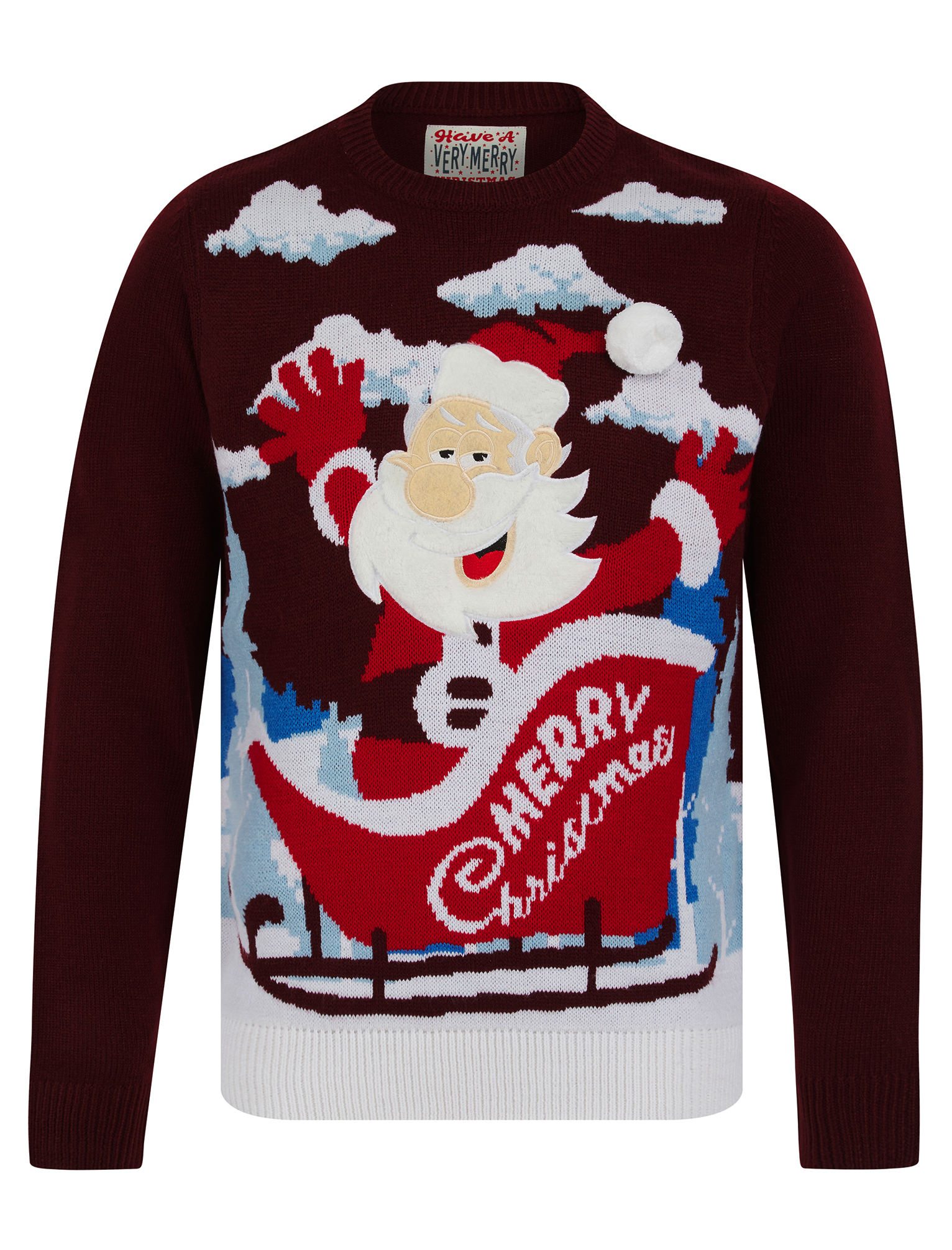Christmas Jumper Mens Knitted Funny Novelty Xmas Sweater Top Santa Reindeer Beer - Picture 32 of 55