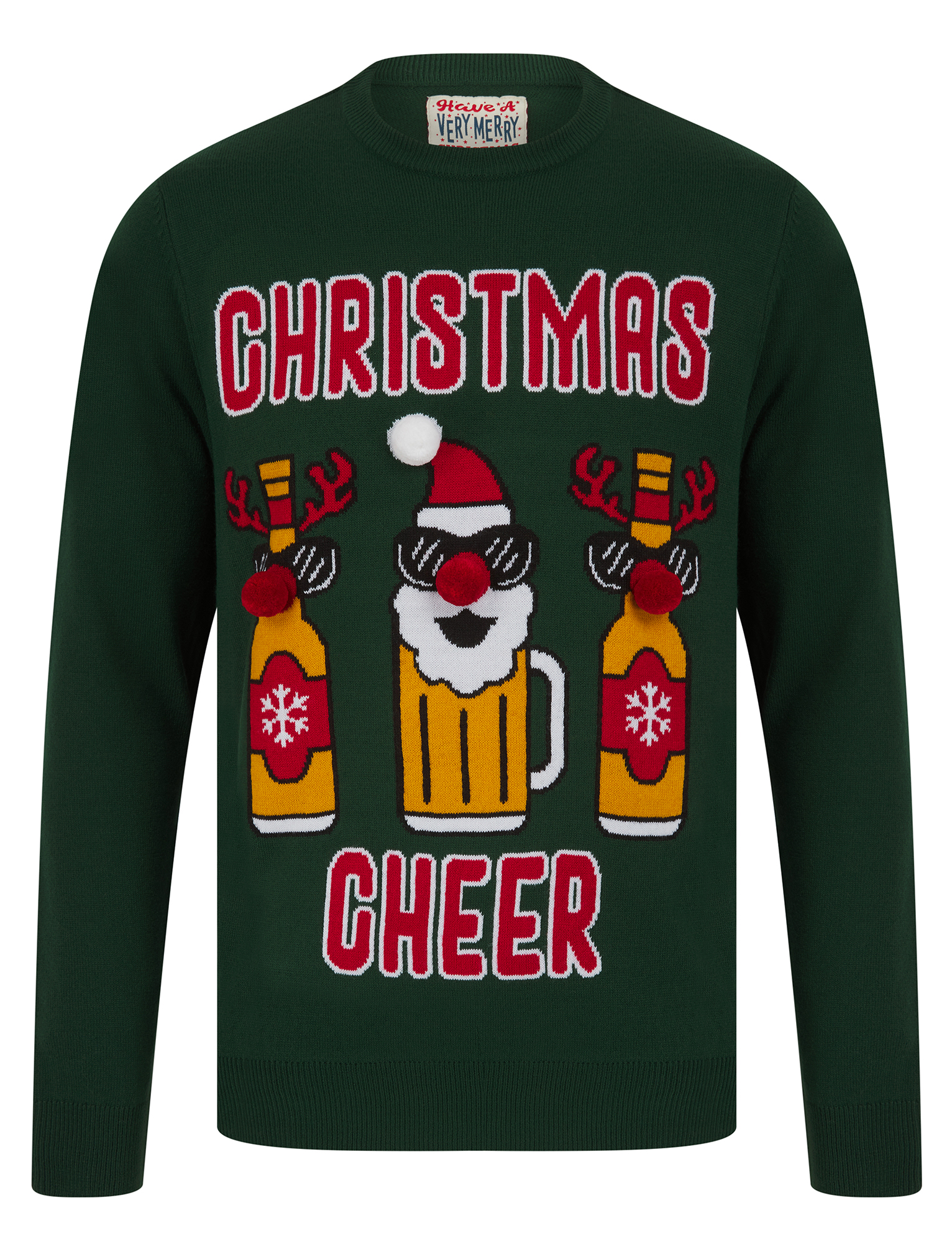 Christmas Jumper Mens Knitted Funny Novelty Xmas Sweater Top Santa Reindeer Beer - Picture 23 of 55
