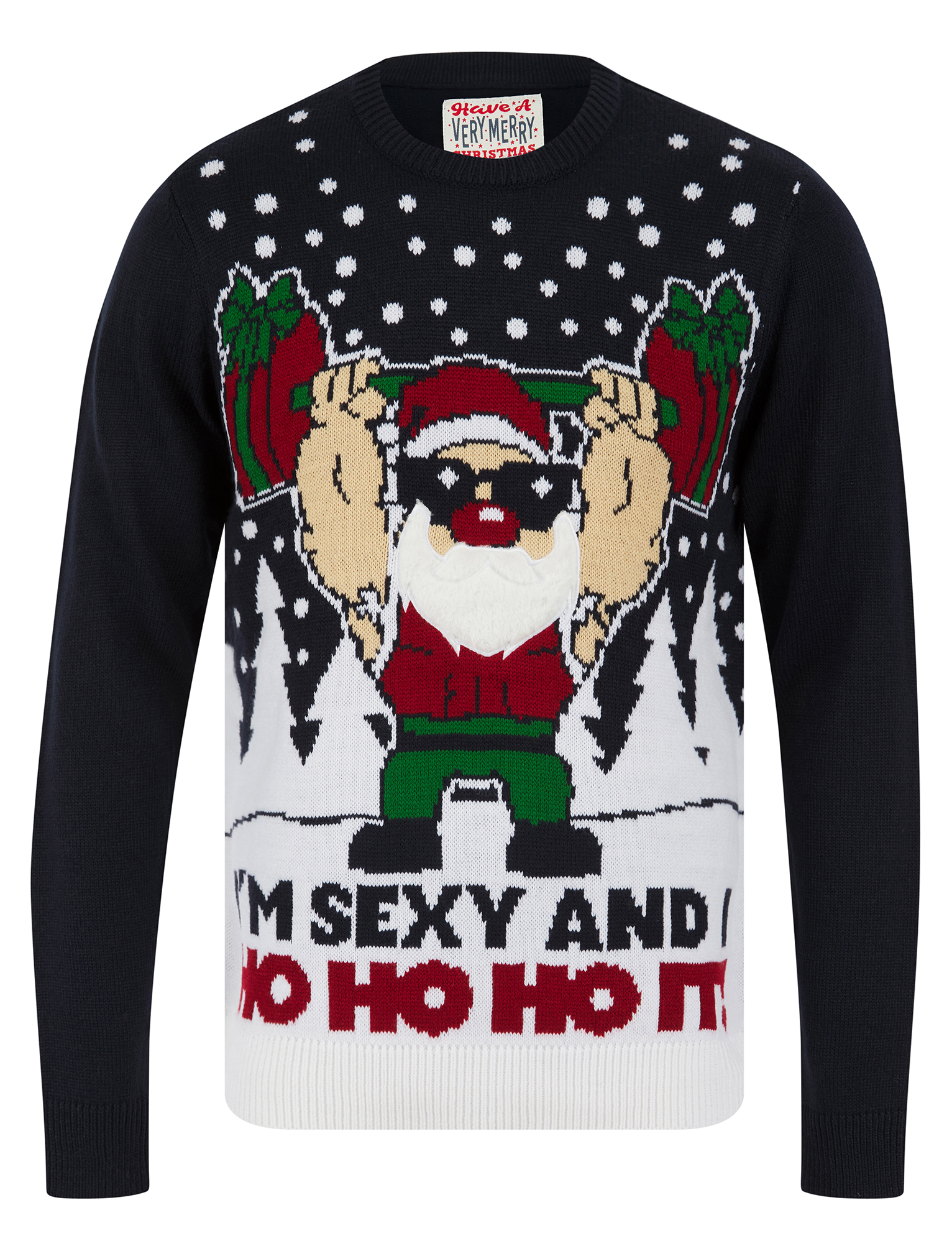 Christmas Jumper Mens Knitted Funny Novelty Xmas Sweater Top Santa Reindeer Beer - Picture 38 of 55