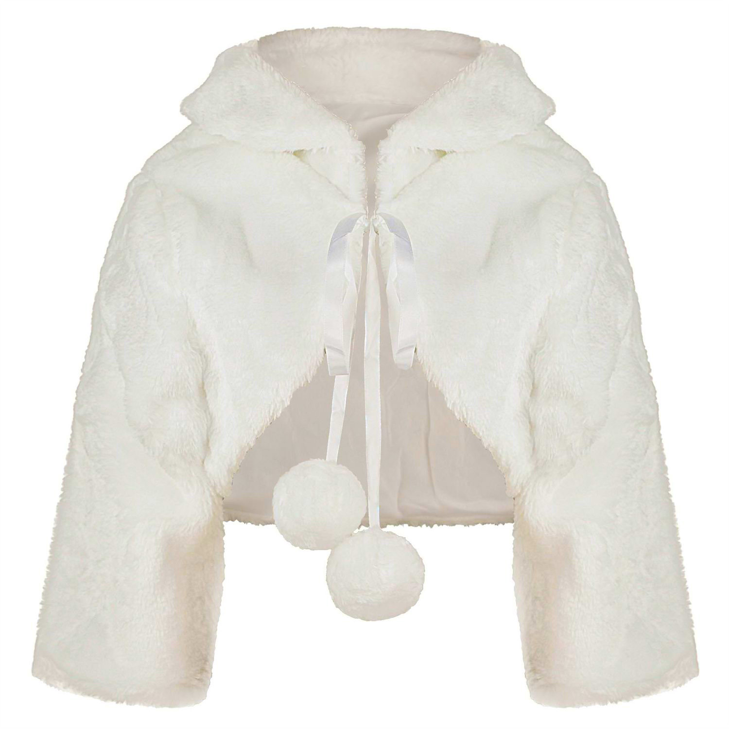 fur pom gilet faux pom Bolero Lunghe A Faux pelliccia Ragazze Le Maniche fur pom gilet faux pom Bolero Lunghe A Faux pelliccia Ragazze Le Maniche