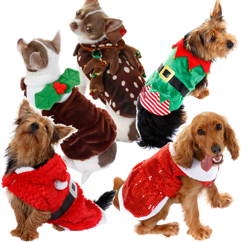 Christmas Novelty Pet Dog Costumes Xmas Festive Fancy Dress Outfits | eBay