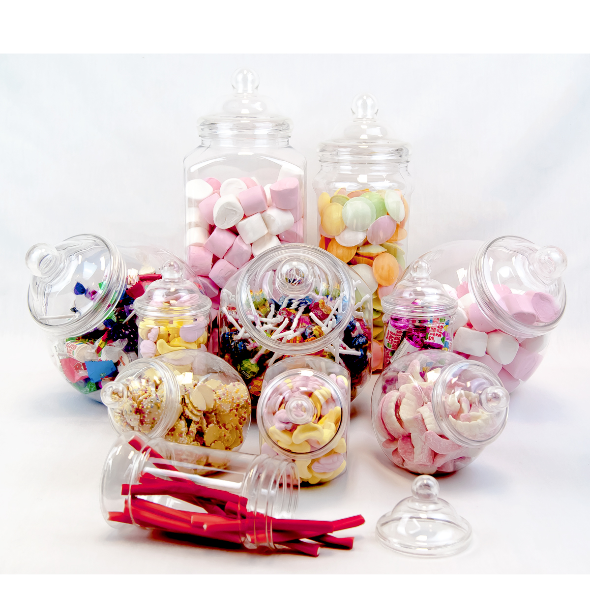 Retro Victorian Style Wedding Party Sweet Buffet Candy Plastic 3200ml Large Jars