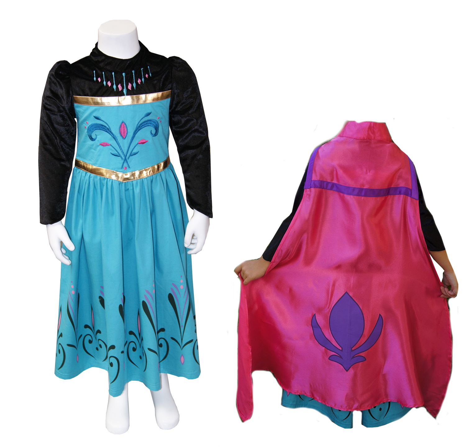 Elsa Coronation Frozen Inspired Fancy Dress Party Costume and Cape Costume