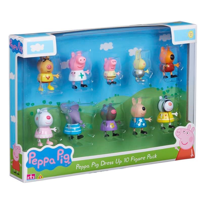 Peppa Pig Fancy Dress Up Deluxe Pack Character Toys 10 Articulated 