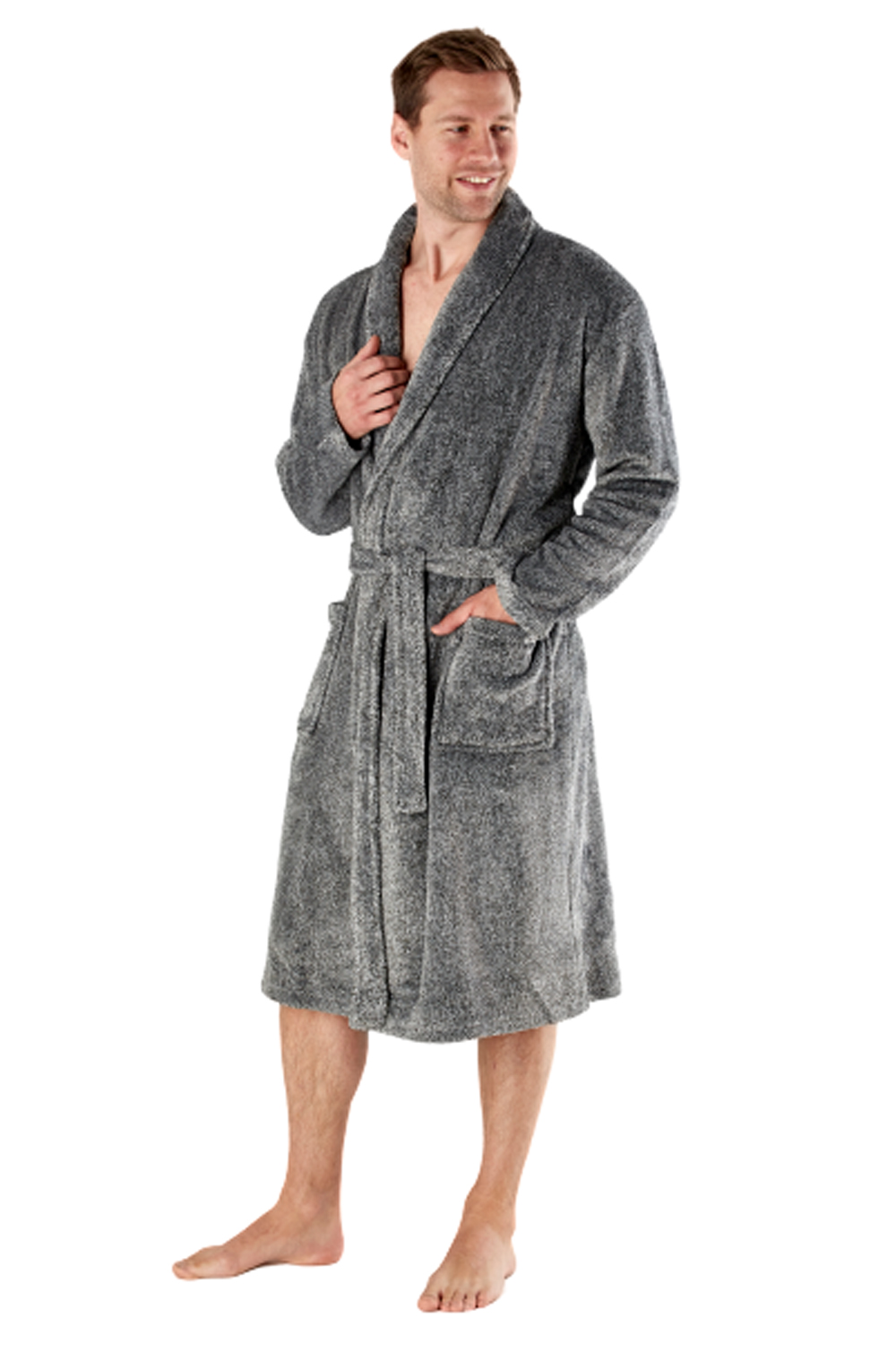 Harvey James Mens Luxury Fleece Dressing Gowns Shawl Collar Bath Robes ...