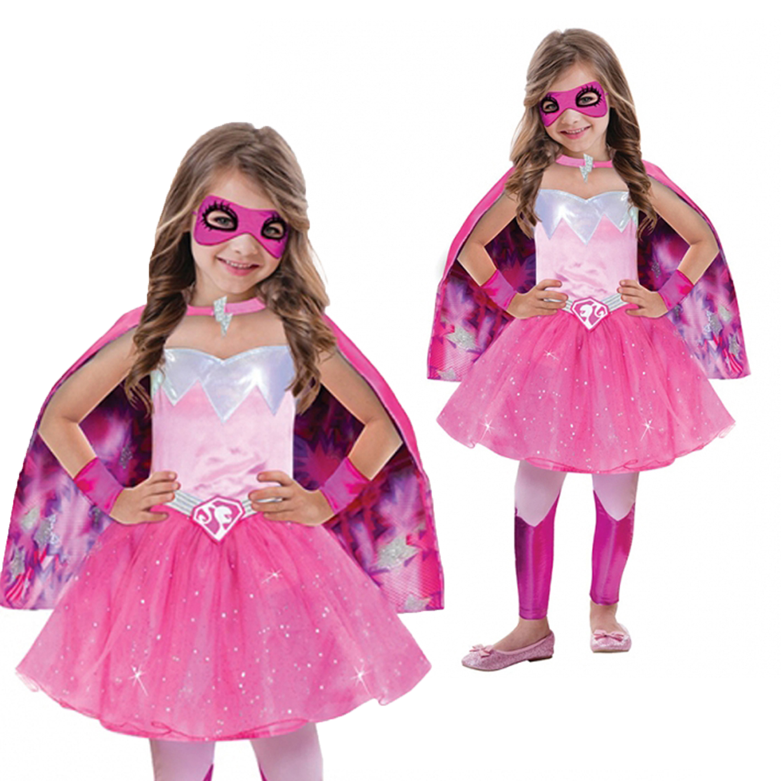 Christys Dress Up Superhero Barbie Princess Power Girls Fancy Dress ...