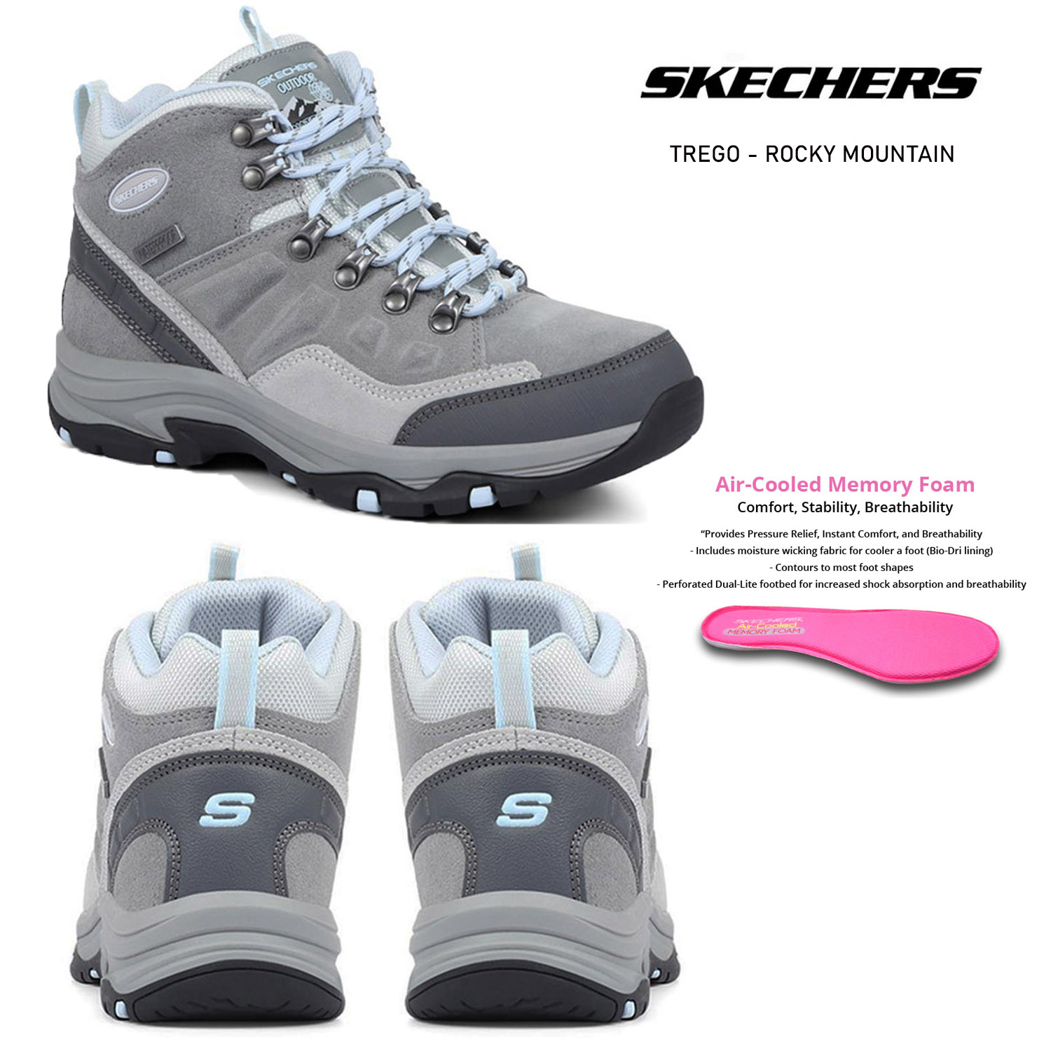 Insignia Envío queso Skechers Mujer Trego-Rocky Mountain Gris Impermeable Exterior Trek Caminar Botas | eBay Insignia Envío queso Skechers Mujer Trego-Rocky Mountain Gris Impermeable Exterior Trek Caminar Botas | eBay
