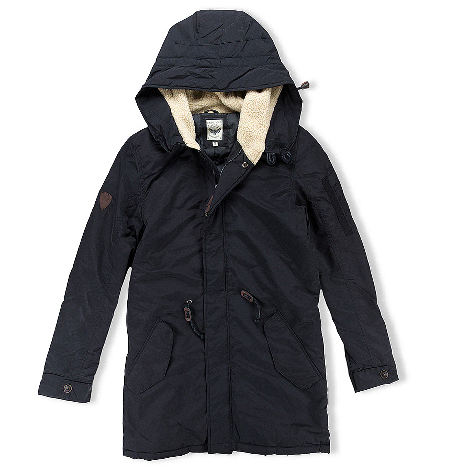 mens jacket brave soul new taslan hooded wool winter parka coat