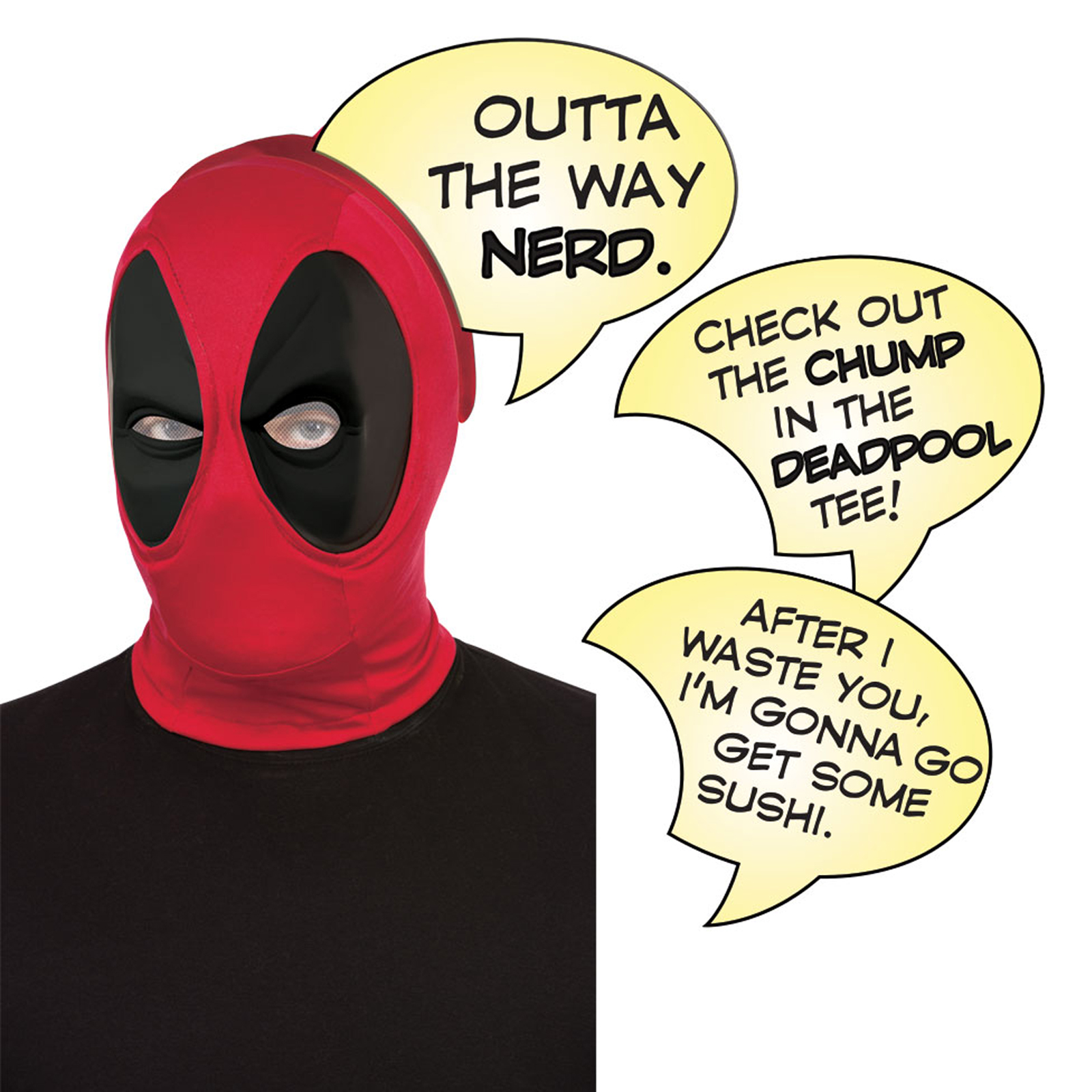 Rubies Adults Official Marvel Deadpool Deluxe Mask Speech Bubble