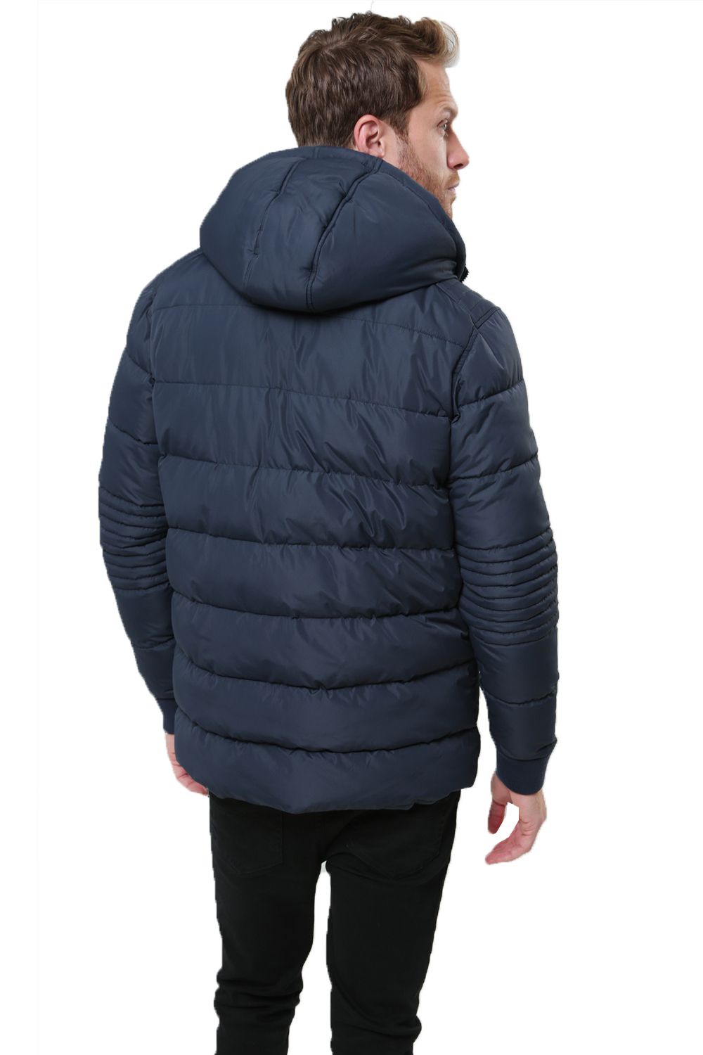 Threadbare Mens Matrix Puffer Jacket Designer Warm Padded Hooded Zip Up ...
