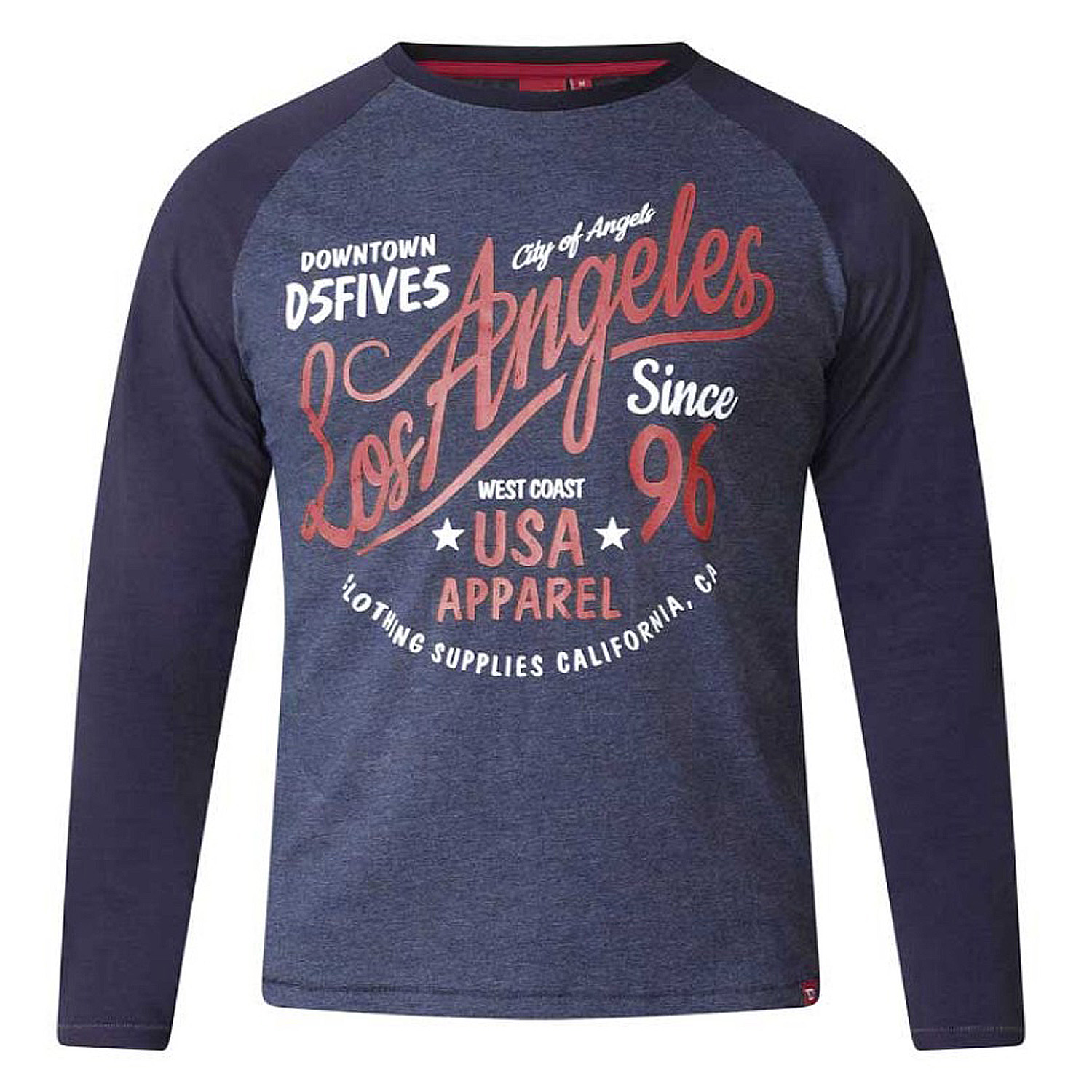 Duke D555 Mens King Size Neil Long Sleeved Top Casual Cotton Rich Crew T Shirt