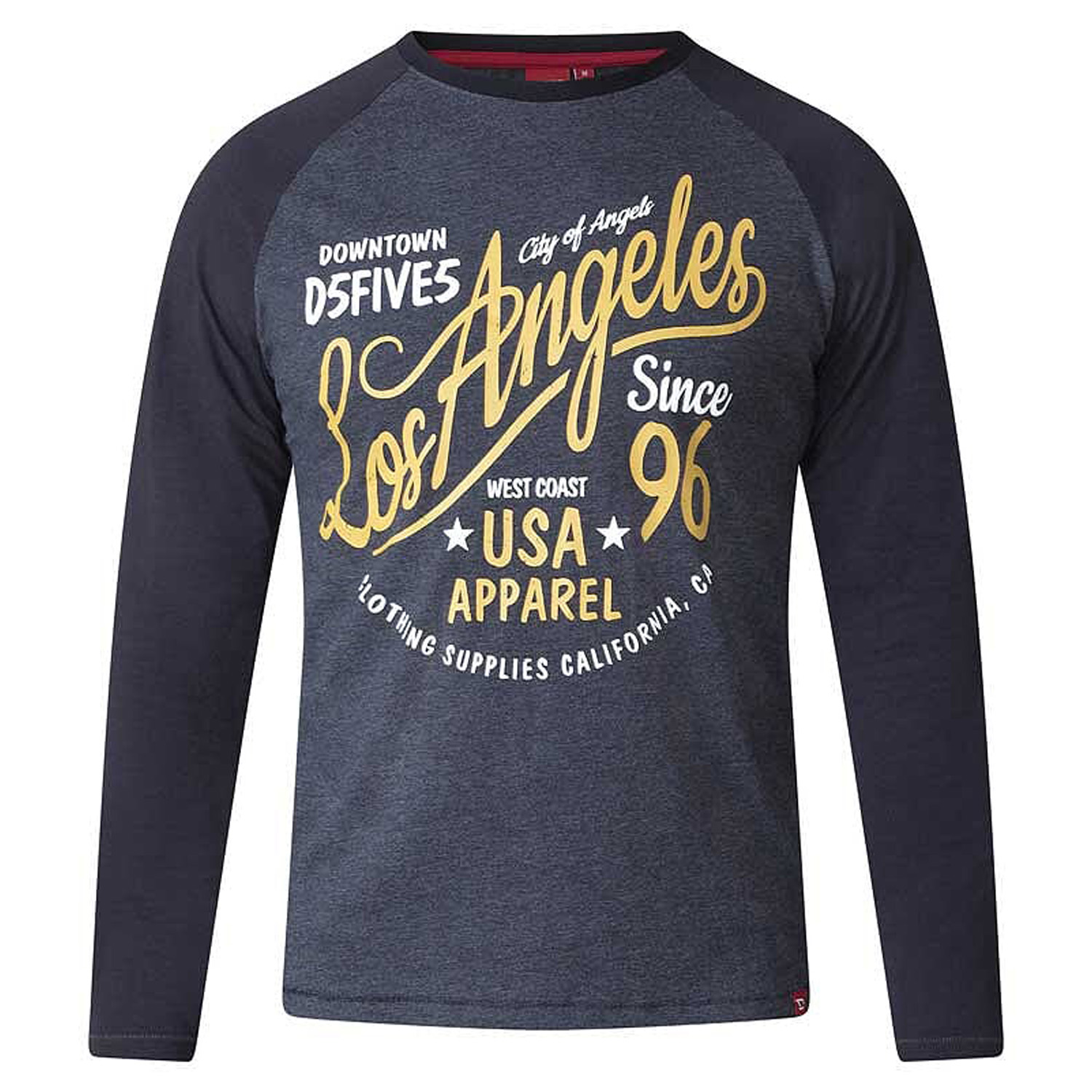 Duke D555 Mens King Size Neil Long Sleeved Top Casual Cotton Rich Crew T Shirt