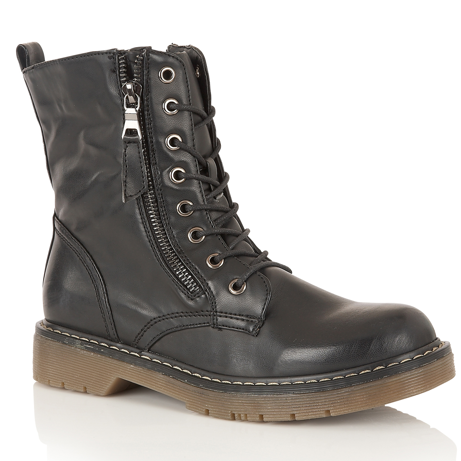 Dolcis Donna Esercito Militare con 8 Occhielli Lacci laterali con Militare cerniera combattere FASHION BOOTS 0d48db Dolcis Donna Esercito Militare con 8 Occhielli Lacci laterali con Militare cerniera combattere FASHION BOOTS 0d48db