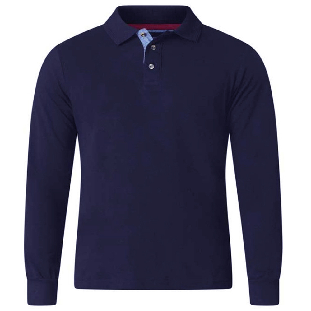 New Mens Kam Big /& Tall Collared Patterned Long Sleeve Shirt Navy