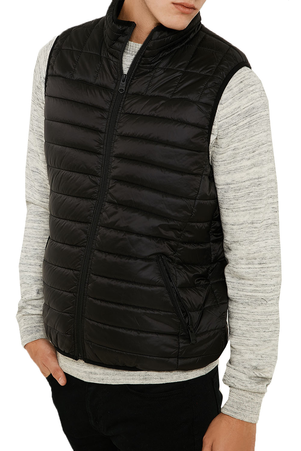 Threadbare Magpie Mens Vest Lightweight Quilted Padded Puffer ...