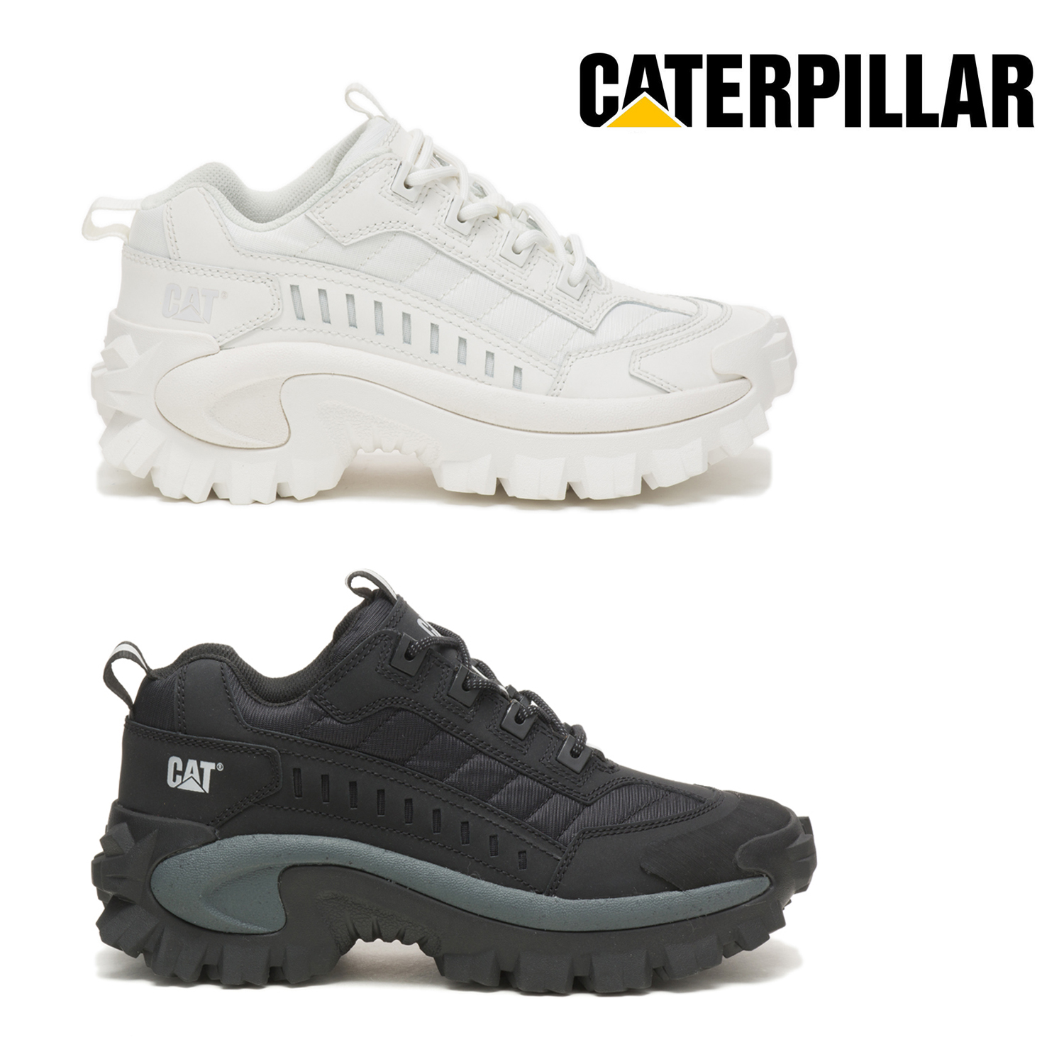 cat intruder chunky sole trainers in black