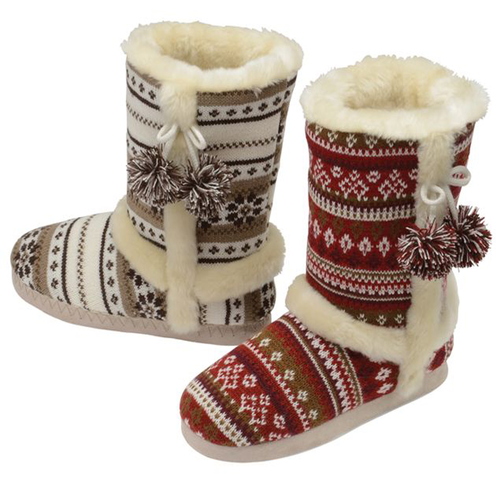 Dunlop Farrah Womens Soft Eskimo Nordic Fur Trim Slipper Boots RRP £29.99