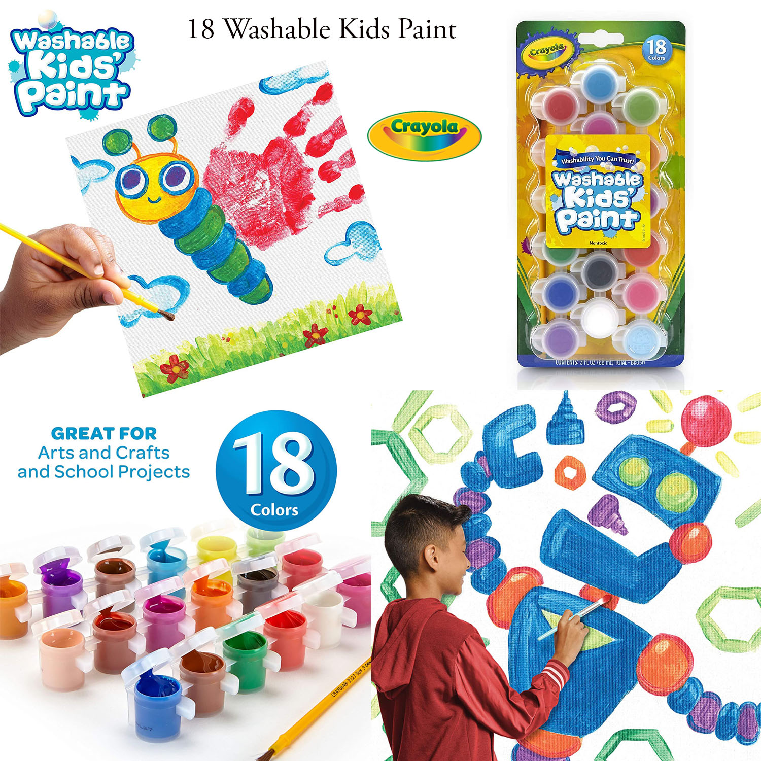 Crayola 18 Washable Paints 2024 | www.alhudapk.com