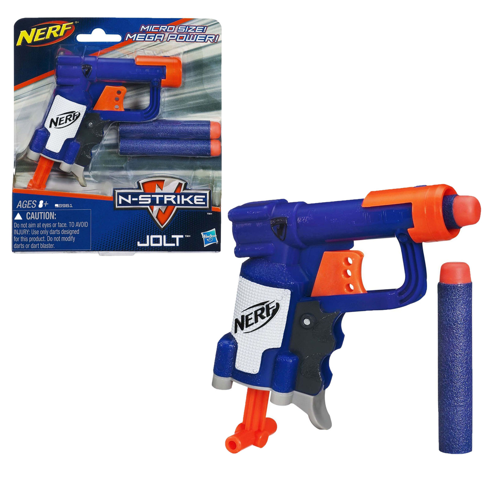 Micro Size Mega Power New Nerf N-Strike Jolt Blaster Toy Gun Dart Elite ...