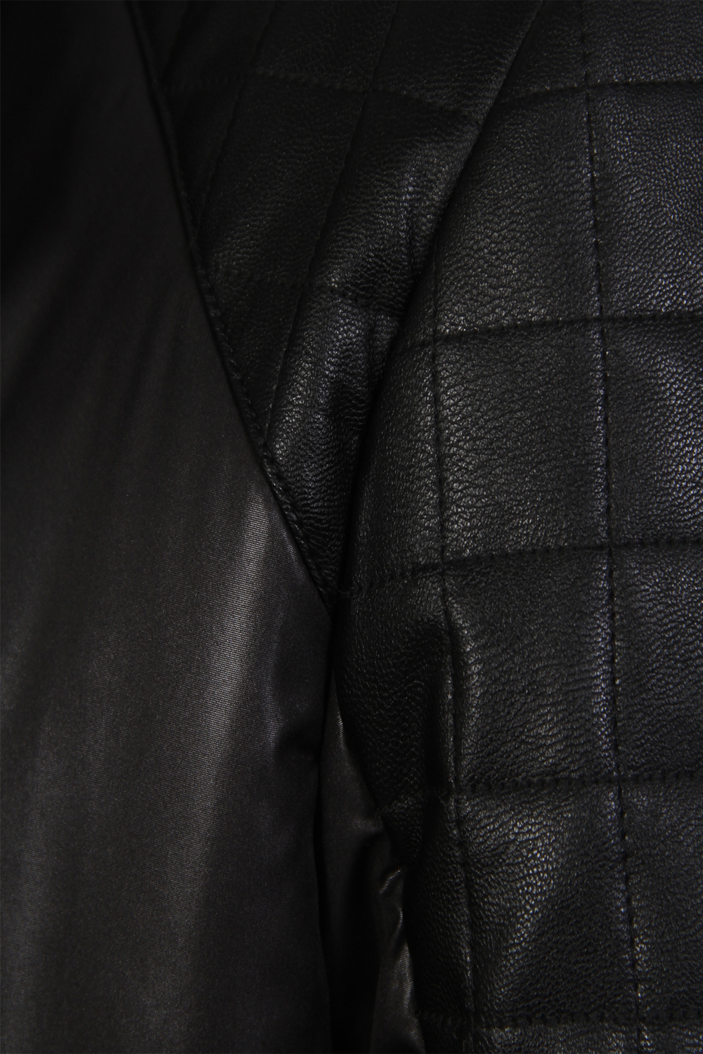 Fremont And Harris Outlaw Mens Faux Leather Wet Look Racer Quilted Biker Jacket