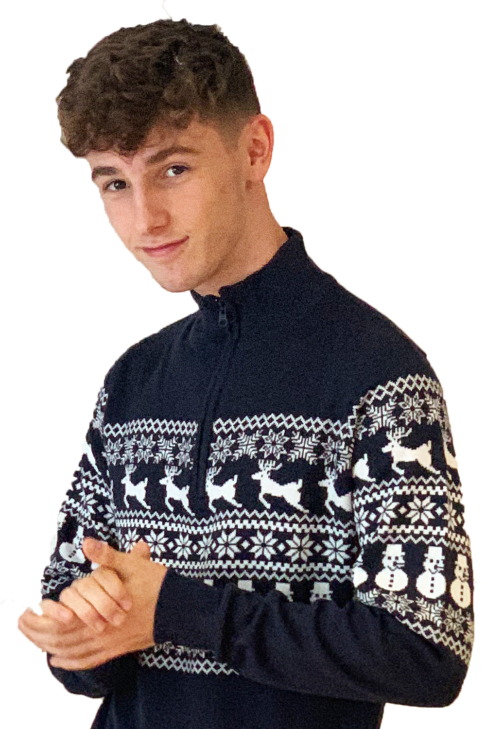 mens half zip christmas jumper