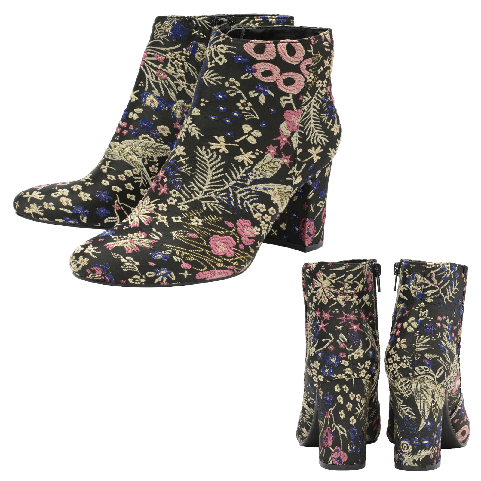 ladies floral ankle boots