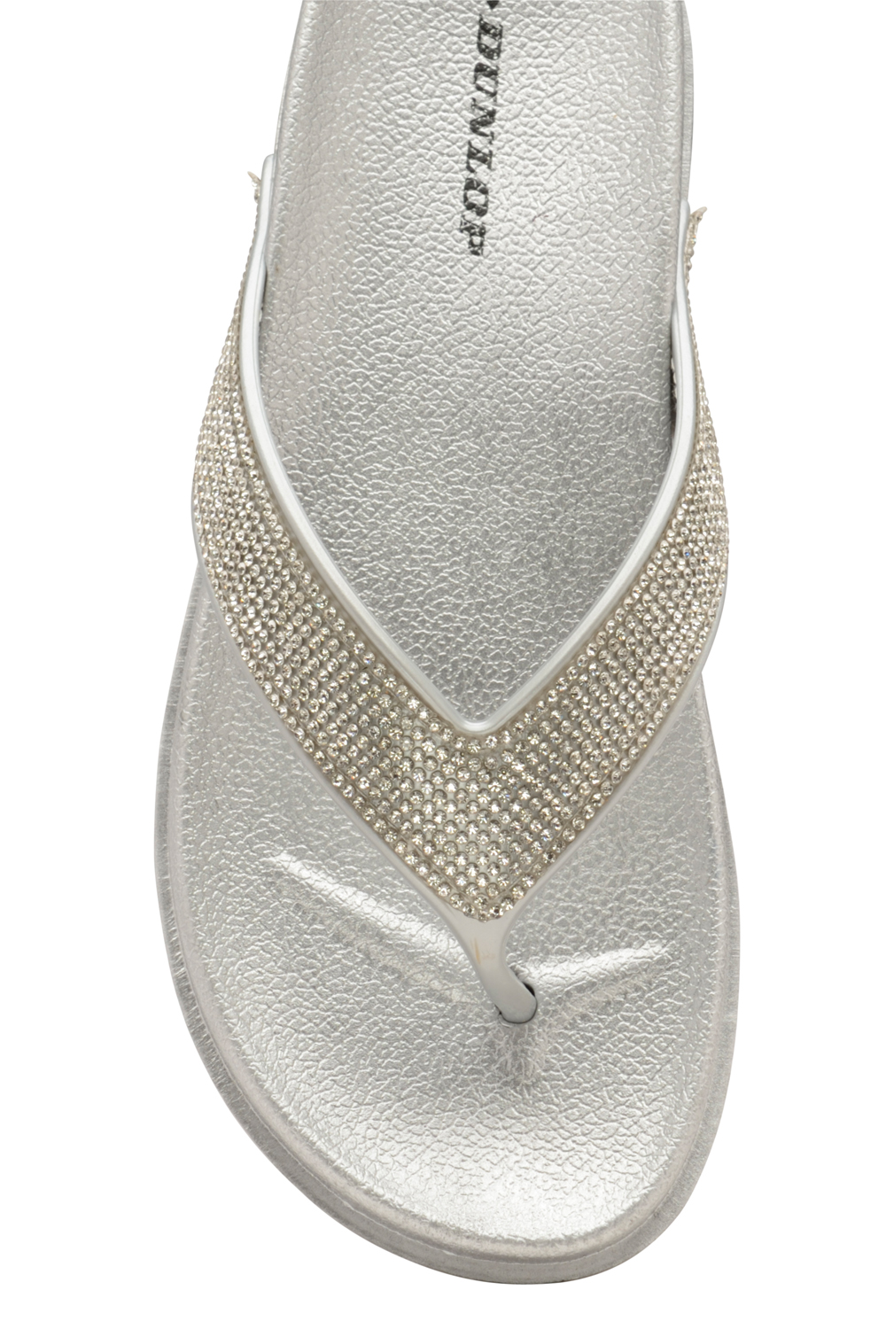 dunlop silver flip flops