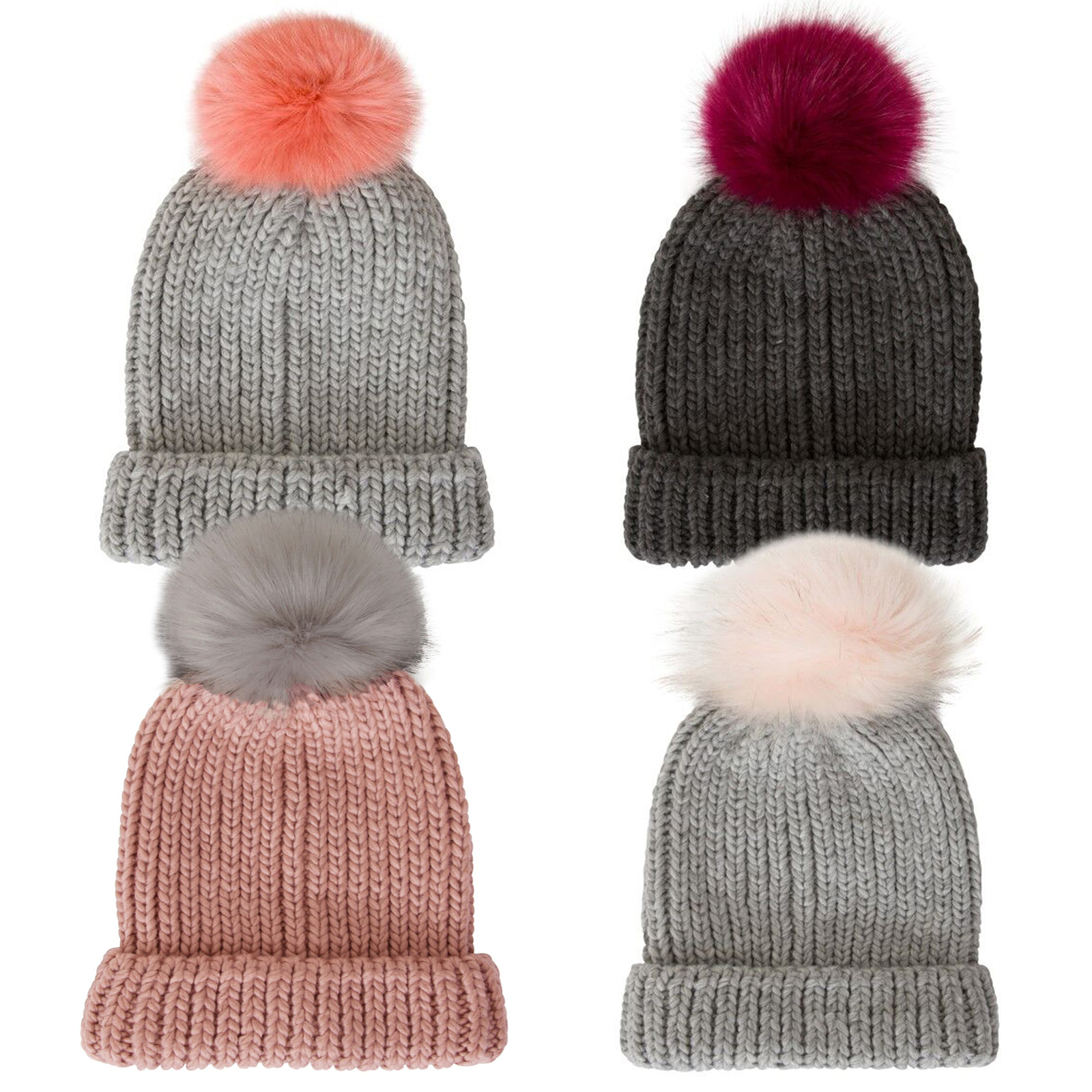 fluffy pom hat