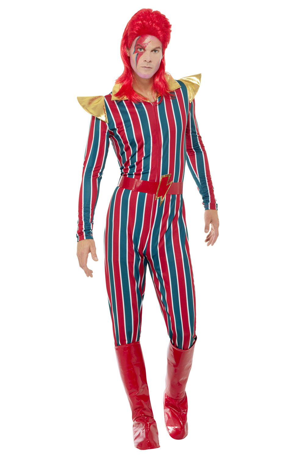 Smiffys Mens Space Superstar David Bowie Starman Fancy Dress Costume OR