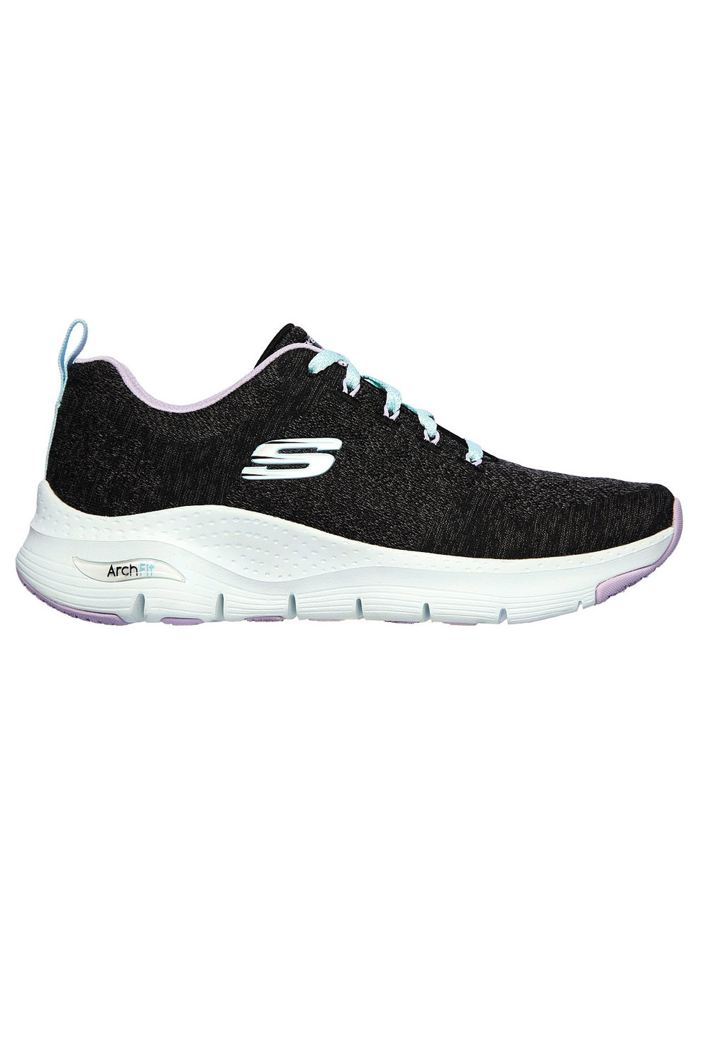 Skechers Womens Arch Fit Comfy Wave Trainers Cushioned Lace Up Mesh ...
