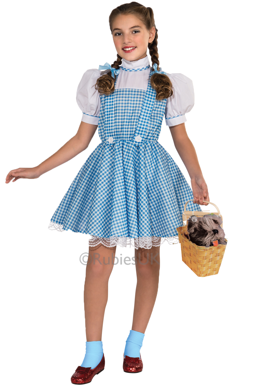 Girls Wizard Of Oz Rubies Dorothy Fancy Dress Costume Or Toto Teddy In ...