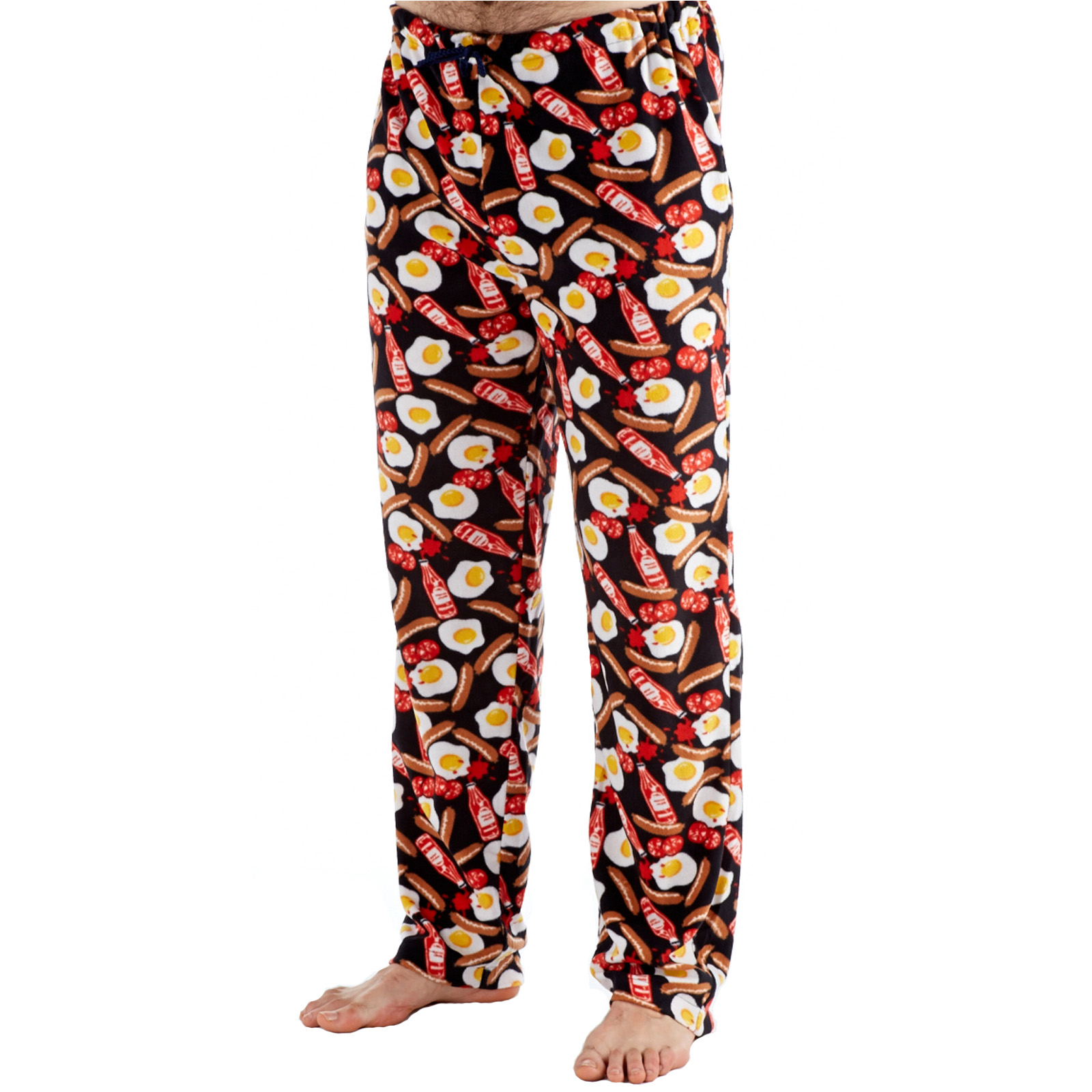 Mens Breakfast Printed Fleece Lounge Pants Pyjama Bottoms Loungewear ...