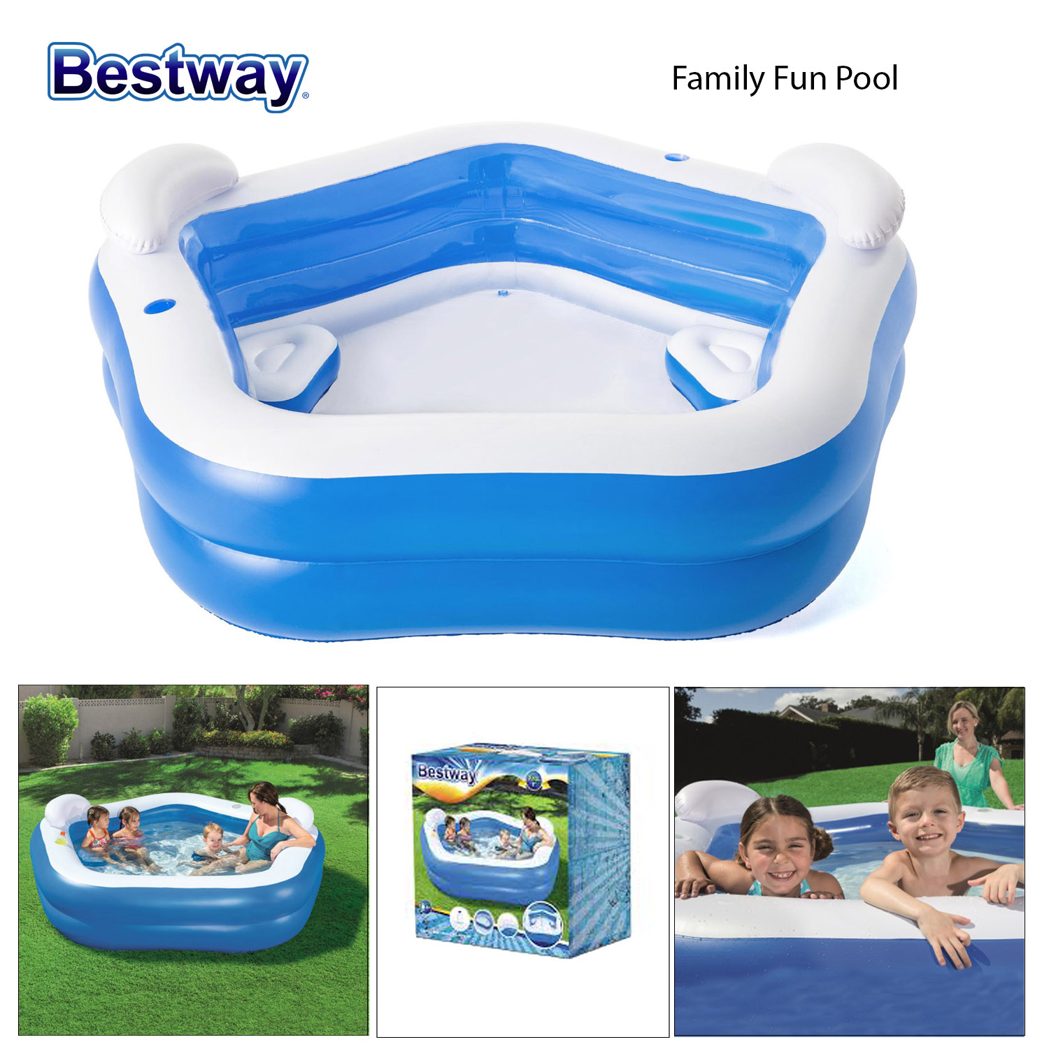 inflatable pool with cup holders