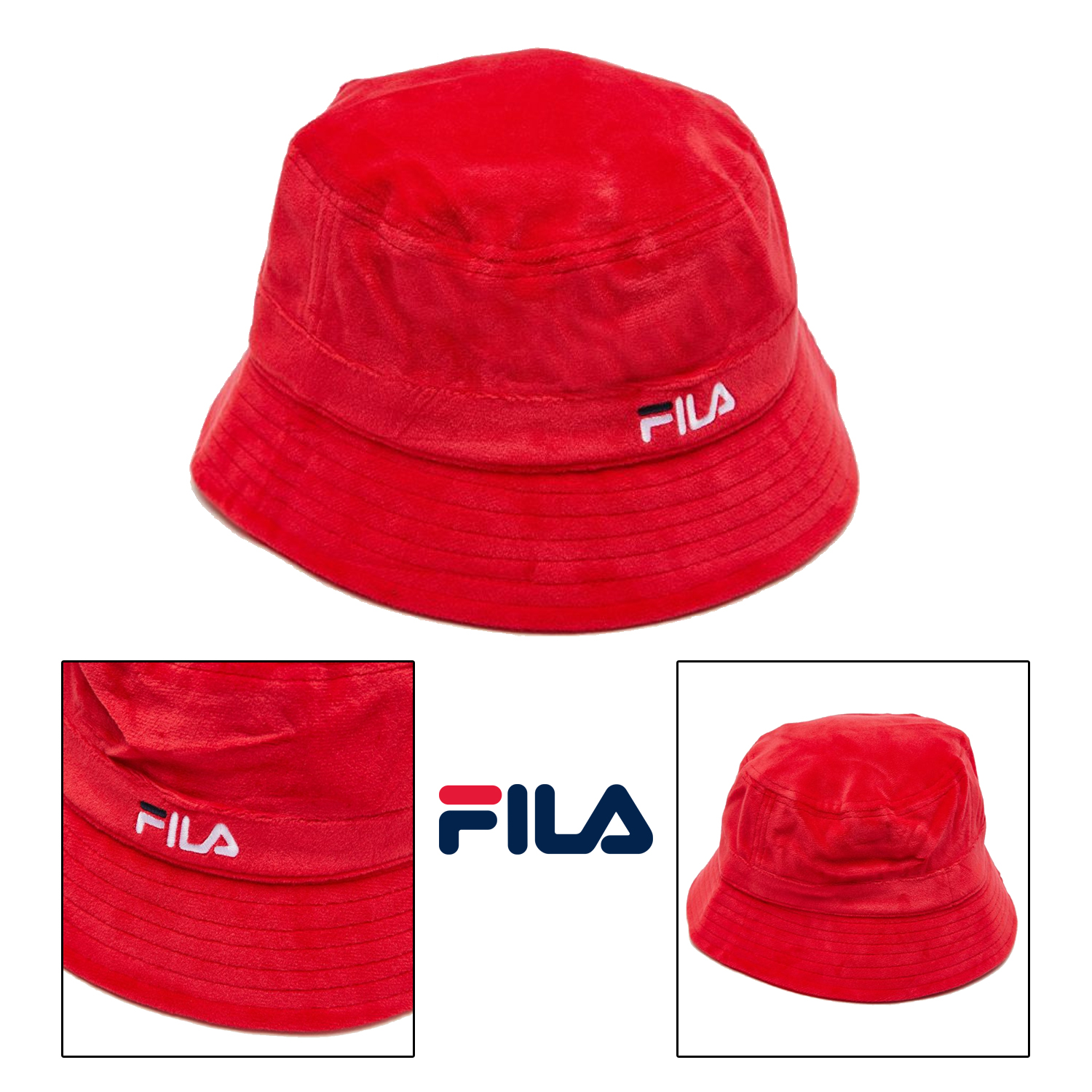 red fila bucket hat