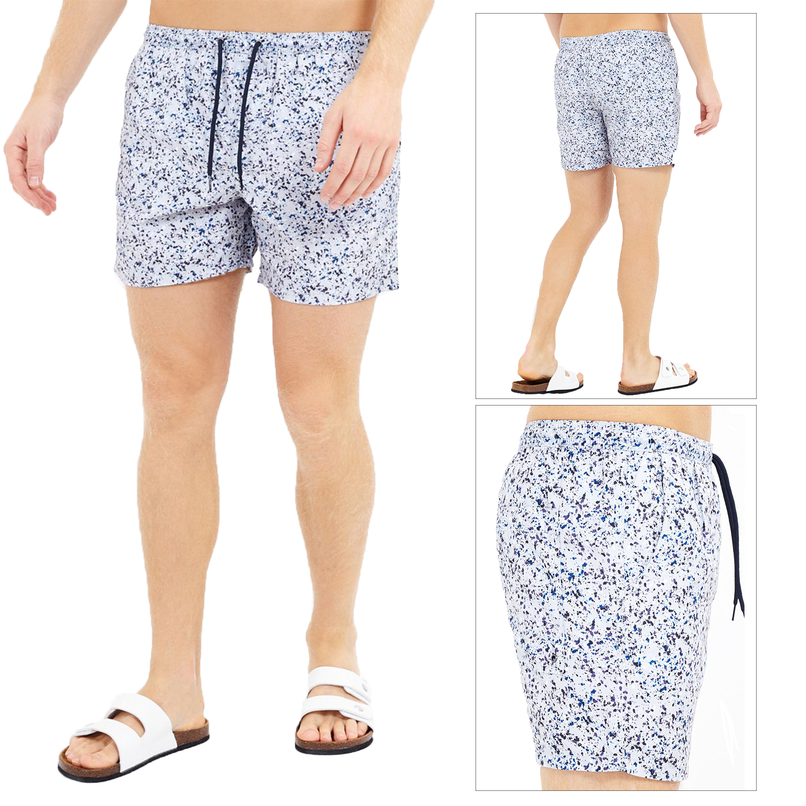 mens patterned swim trunks