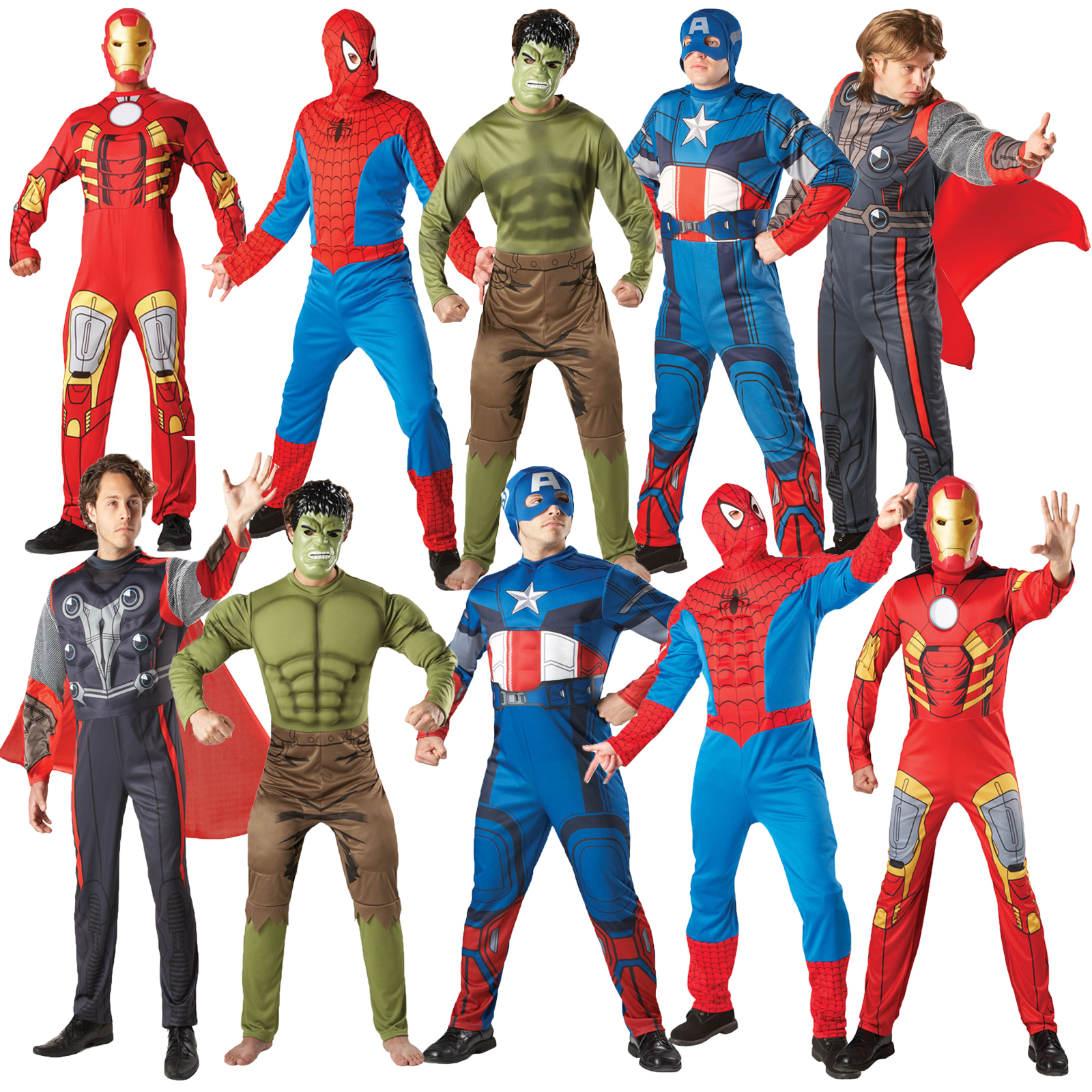 Mens Marvel Avengers Outfit Official Adults Licensed Superhero Party ...