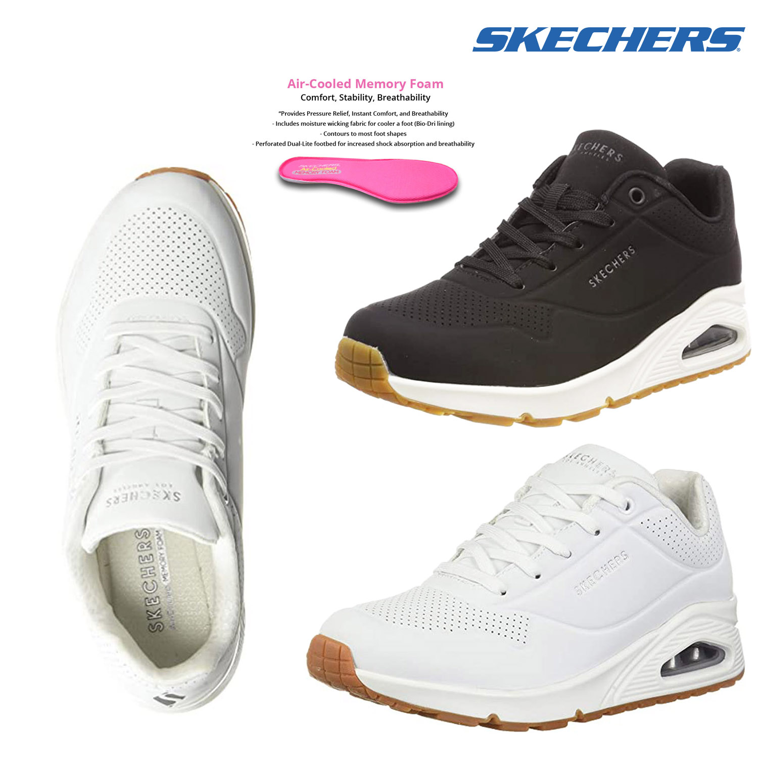 Skechers Womens Uno Stand On Air Bubble 