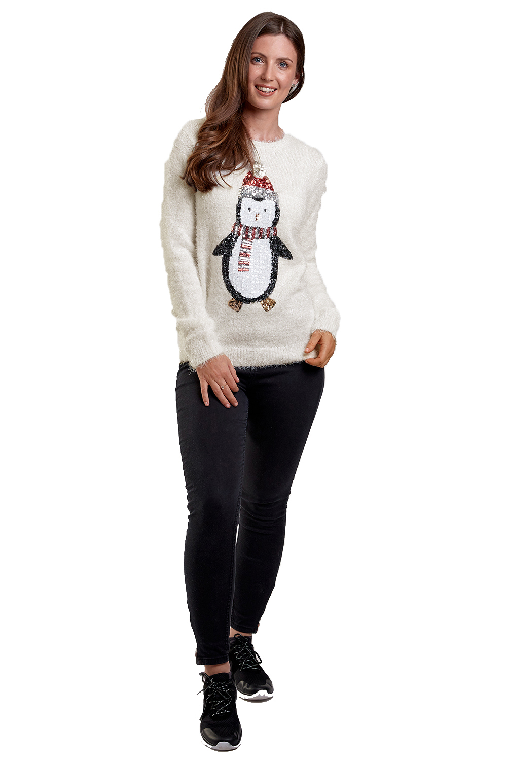 penguin christmas jumper womens