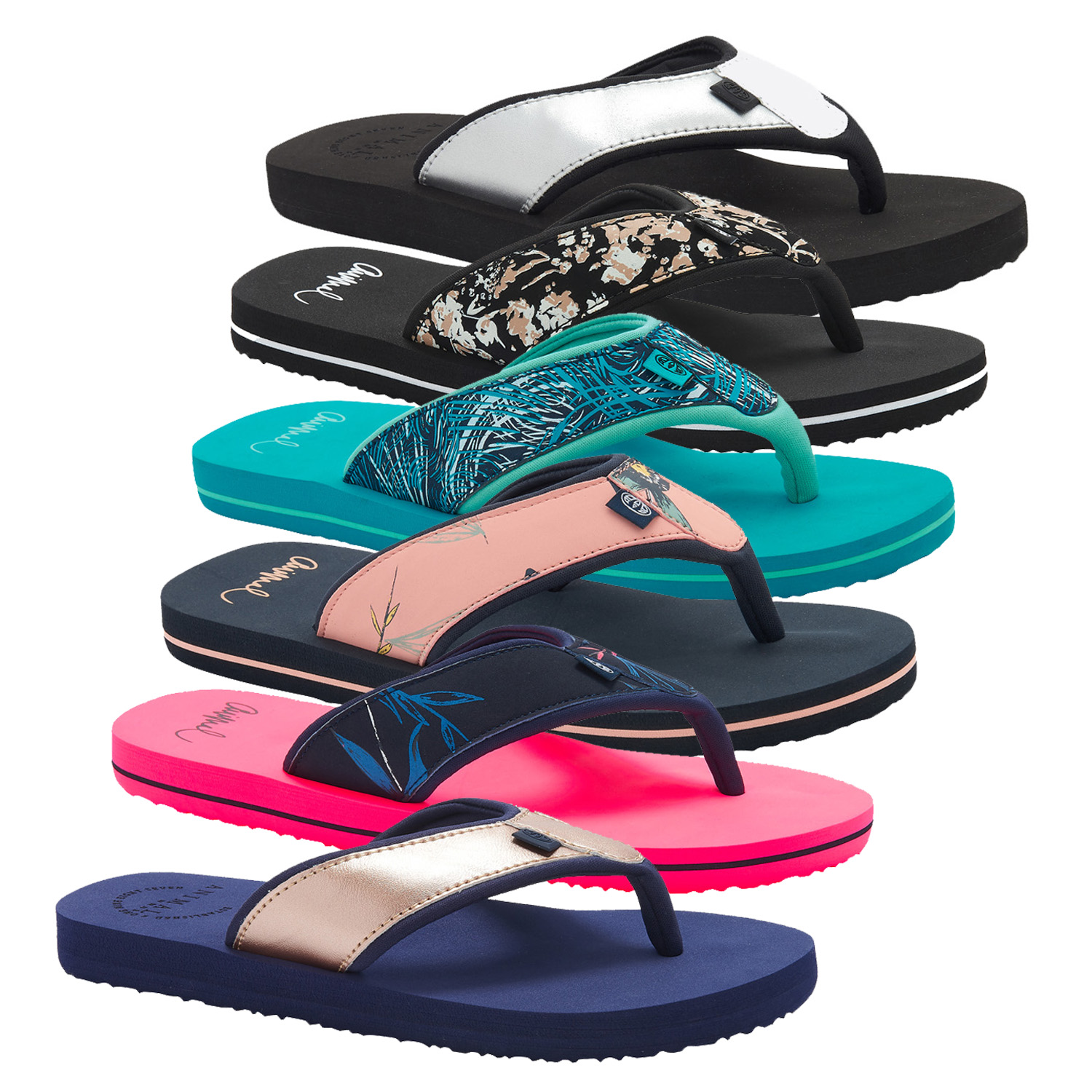 padded flip flops womens