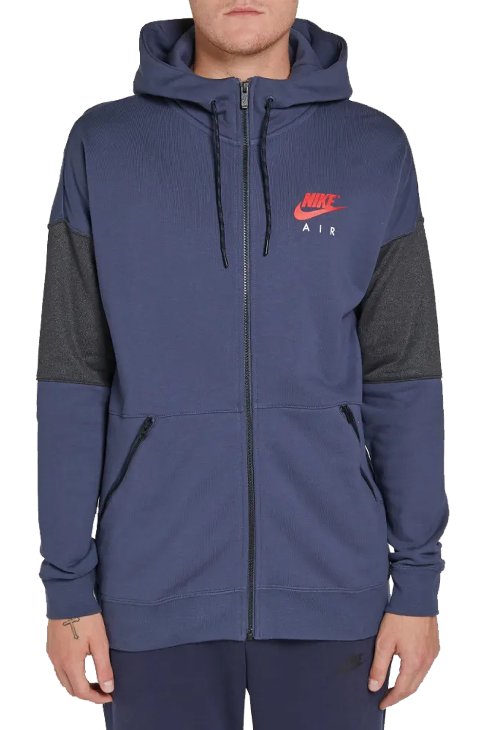 Nike Air Mens Navy Blue Tracksuit Block Colour Hooded Track Top Or ...