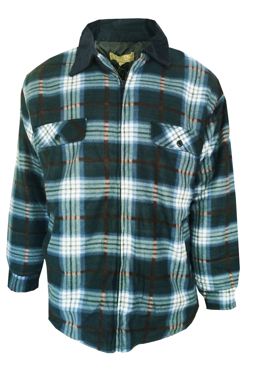 Bruno Galli Mens Lumberjack Fleece Jacket Extra Thick Padded Checked ...