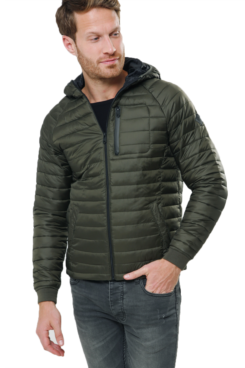 Download Threadbare Mens Glendale Hooded Puffer Jacket Lightweight ...