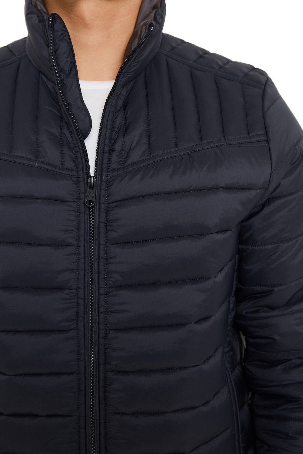 funnel neck quilted jacket